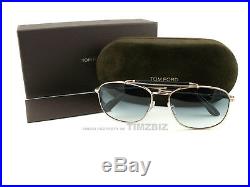 Tom Ford Sunglasses TF339 Marlon 28W Gold Blue FT0339/S Authentic New