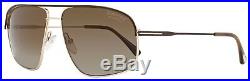 Tom Ford Sunglasses TF467 50H JUSTIN Rose Gold Metal Brown Aviator Men Polarized