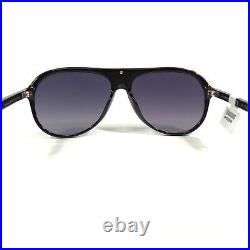 Tom Ford Sunglasses TF624 01C Nicholai-02 Black Gold Round Frames with Purple Lens