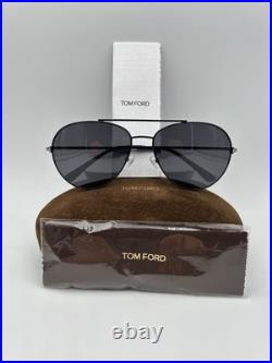 Tom Ford Sunglasses TF636-K 01D Black Gold Gray Polarized 62 16 145 Pilot