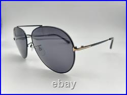 Tom Ford Sunglasses TF636-K 01D Black Gold Gray Polarized 62 16 145 Pilot