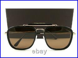 Tom Ford Sunglasses TF665 Huck 01E Black Brown FT0665/S New Authentic