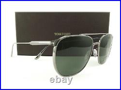 Tom Ford Sunglasses TF692 Kip 12N Ruthenium Green FT0692/S Authentic New
