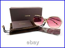 Tom Ford Sunglasses TF912 Fonda-02 Gold 28T Pink FT0912/S Authentic New