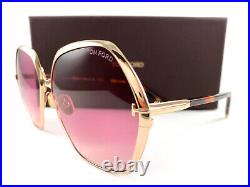 Tom Ford Sunglasses TF912 Fonda-02 Gold 28T Pink FT0912/S Authentic New