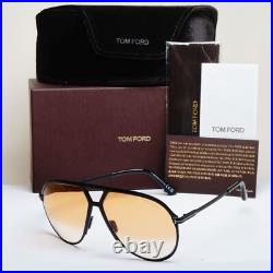 Tom Ford Sunglasses Xavier Black Yellow Gradient Large Pilot FT1060 TF 1060 01F