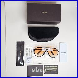 Tom Ford Sunglasses Xavier Black Yellow Gradient Large Pilot FT1060 TF 1060 01F