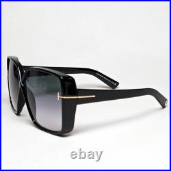Tom Ford Sunglasses Yvonne Square Black Grey Gradient TF 1117 FT1117 01B 63mm