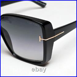 Tom Ford Sunglasses Yvonne Square Black Grey Gradient TF 1117 FT1117 01B 63mm