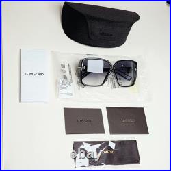 Tom Ford Sunglasses Yvonne Square Black Grey Gradient TF 1117 FT1117 01B 63mm