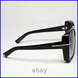 Tom Ford Sunglasses Yvonne Square Black Grey Gradient TF 1117 FT1117 01B 63mm