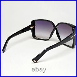 Tom Ford Sunglasses Yvonne Square Black Grey Gradient TF 1117 FT1117 01B 63mm