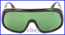 Tom Ford Sven TF 0470 56E Shield Sunglasses Shiny Black/Dark Green Lens