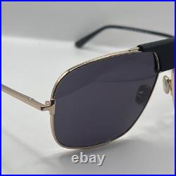 Tom Ford TEX FT 1096 Shiny Gold/Dark Grey (28A) Sunglasses Authentic With Case