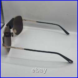 Tom Ford TEX FT 1096 Shiny Gold/Dark Grey (28A) Sunglasses Authentic With Case