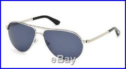Tom Ford TF 144 FT0144 Marko shiny rhodium blue lenses 18V Sunglasses