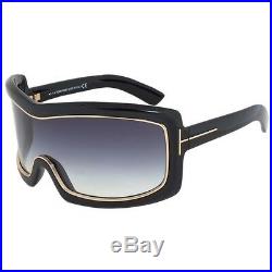 Tom Ford TF 305 Olga 01B Black Grey Shield FT0305/S Sunglasses Authentic ITALY