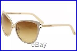 Tom Ford TF 322 32F Celia Ivory White Gold Brown Gradient Women Sunglasses Italy