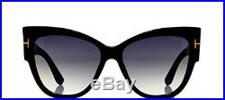 Tom Ford TF 371-F Anoushka Sunglasses Color. 01B Black / Gray lenses