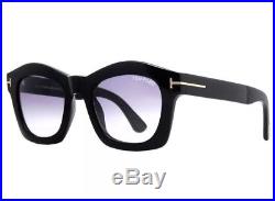 Tom Ford TF 431 Greta 01Z Oval Women Sunglasses Black Gold 50mm Blue Violet Lens