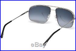 Tom Ford TF 467 17W JUSTIN Silver Grey Black Gradient Men Sunglasses Authentic