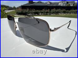Tom Ford TF-585 Aiden-02 Sunglasses Gold 28A Authentic Grey Lenses #K57