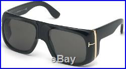 Tom Ford TF 733 FT0733 Gino shiny blk smoke lenses 01A Sunglasses