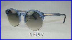 Tom Ford TF 9358 84B Blue Round Sunglasses Grey Gradient Lens Size 54