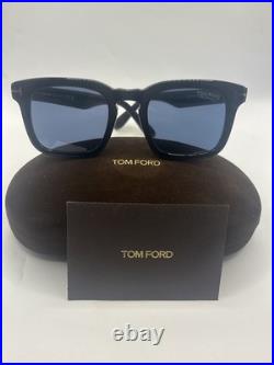 Tom Ford TF0751 01V Dax Sunglasses Black/Blue Polarized Lens Authentic