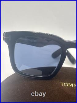 Tom Ford TF0751 01V Dax Sunglasses Black/Blue Polarized Lens Authentic