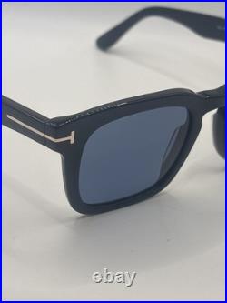 Tom Ford TF0751 01V Dax Sunglasses Black/Blue Polarized Lens Authentic