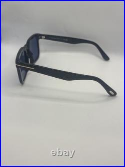 Tom Ford TF0751 01V Dax Sunglasses Black/Blue Polarized Lens Authentic