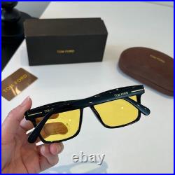 Tom Ford TF0775 Classic Men's Square Sunglasses with Yellow Lenses 52-22-141