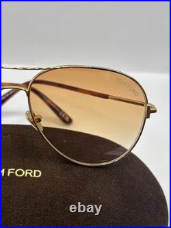 Tom Ford TF0823 30F Clark Sunglasses Shiny Deep Gold/Brown Gradient Pilot 59mm