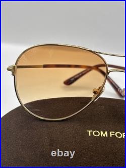 Tom Ford TF0823 30F Clark Sunglasses Shiny Deep Gold/Brown Gradient Pilot 59mm
