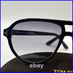 Tom Ford TF0932 01B Jeffrey Aviator Sunglasses Shiny Black Flawless Brand New