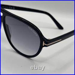 Tom Ford TF0932 01B Jeffrey Aviator Sunglasses Shiny Black Flawless Brand New
