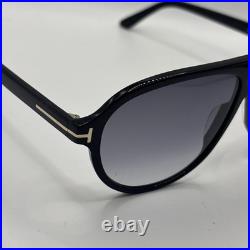 Tom Ford TF0932 01B Jeffrey Aviator Sunglasses Shiny Black Flawless Brand New