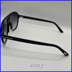 Tom Ford TF0932 01B Jeffrey Aviator Sunglasses Shiny Black Flawless Brand New
