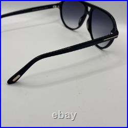 Tom Ford TF0932 01B Jeffrey Aviator Sunglasses Shiny Black Flawless Brand New