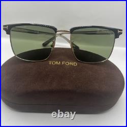 Tom Ford TF0997 01N Hudson Injected Shiny Black Green 55 mm Sunglasses