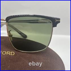 Tom Ford TF0997 01N Hudson Injected Shiny Black Green 55 mm Sunglasses