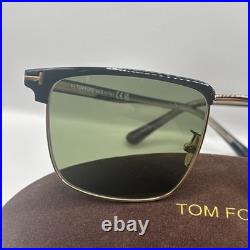 Tom Ford TF0997 01N Hudson Injected Shiny Black Green 55 mm Sunglasses