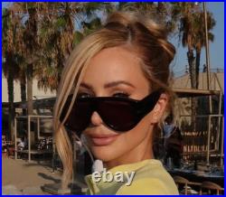 Tom Ford TF1044 01A Oversized Aviator Sunglasses in Black/Gray Lens