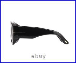 Tom Ford TF1044 01A Oversized Aviator Sunglasses in Black/Gray Lens