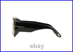 Tom Ford TF1044 01E Oversized Aviator Sunglasses in Black/Yellow Lens