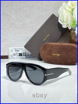 Tom Ford TF1044 Black Acetate Frame Sunglasses Aviator Shield Sunglasses 140