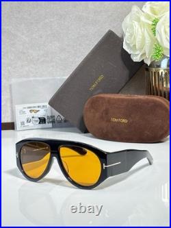 Tom Ford TF1044 Black Acetate Frame Sunglasses Aviator Shield Sunglasses 140
