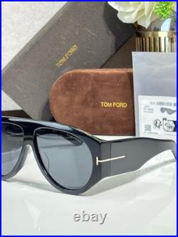 Tom Ford TF1044 Black Acetate Frame Sunglasses Aviator Shield Sunglasses 140