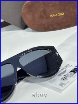 Tom Ford TF1044 Black Acetate Frame Sunglasses Aviator Shield Sunglasses 140